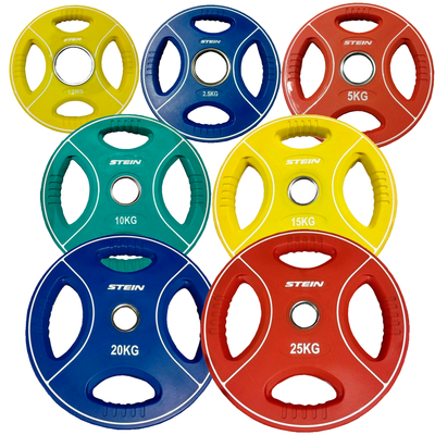 Полиуретановые цветные диски для штанги Stein DB6092 комплект 157,5 кг DB6092 фото